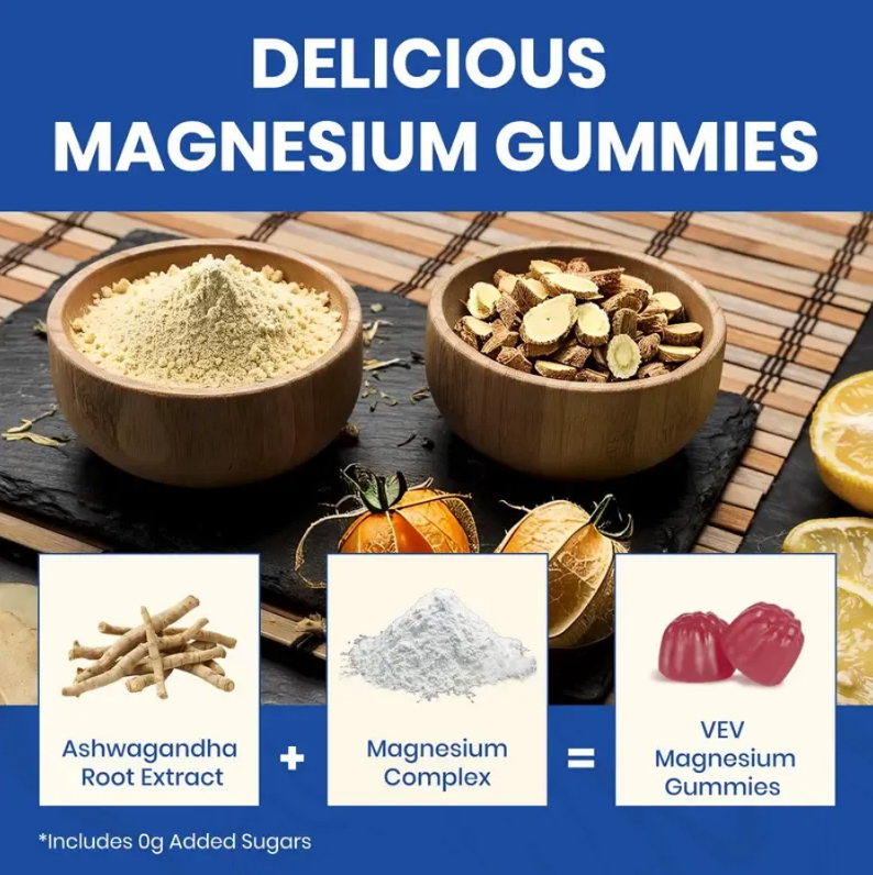 14-in-1 Magnesium Gummies – with Ashwagandha, L-Theanine, Vitamin D3 & Zinc