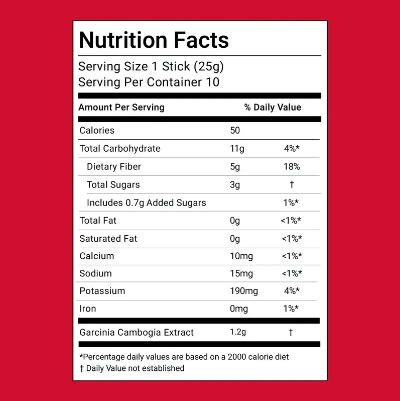 Jelly - Garcinia Cambogia (HCA), Chia Seeds Collagen, Hyaluronic Acid, Pomegranate Flavored 8.81 oz /10 Sticks