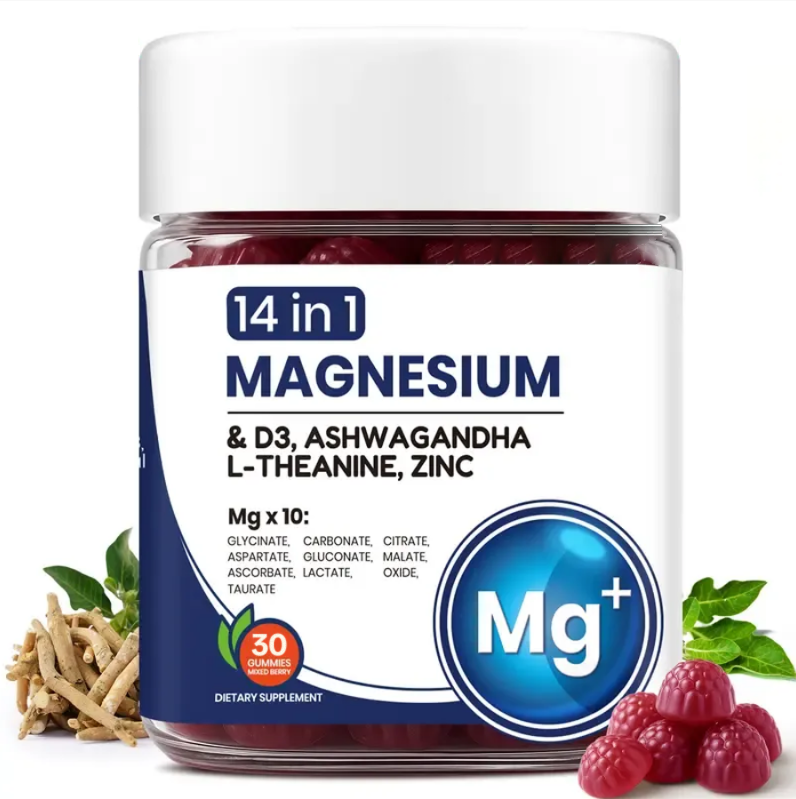 14-in-1 Magnesium Gummies – with Ashwagandha, L-Theanine, Vitamin D3 & Zinc