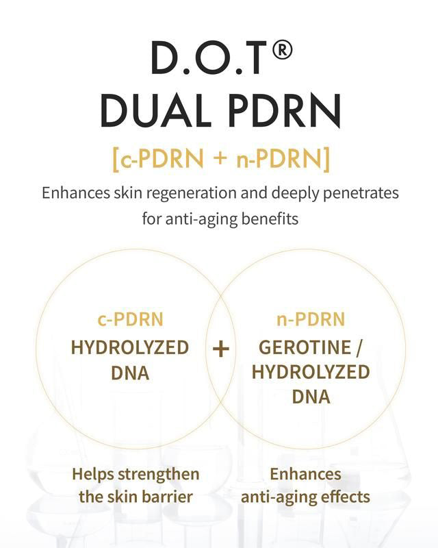 REJURA Dual Effect Ampoule, DOT DUAL c-PDRN - Rejuvenating Face Serum for Radient Glass Skin, Wrinkle and Fine Line Treatment, Firming, and Deep Hydration, Korean Skincare