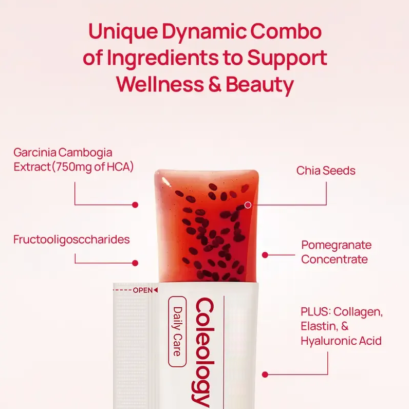 Jelly - Garcinia Cambogia (HCA), Chia Seeds Collagen, Hyaluronic Acid, Pomegranate Flavored 8.81 oz /10 Sticks